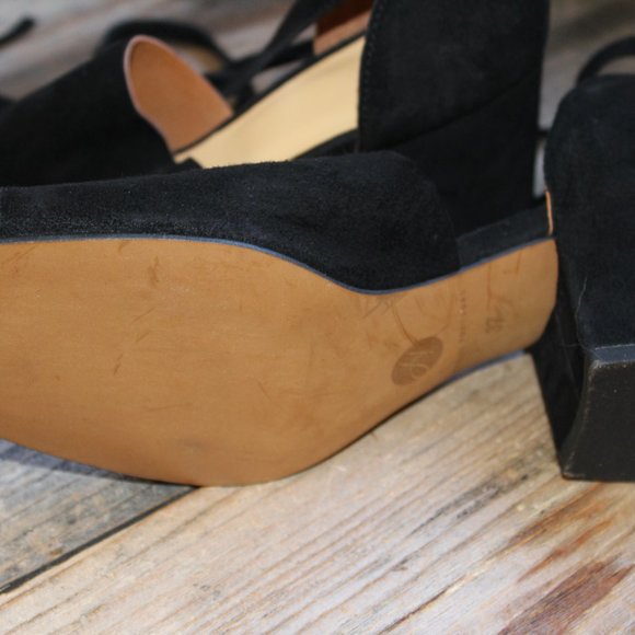 HUDSON LONDON Black Suede Metta City Wrap Heels Sandals NEW EU 37 US 6.5 - Picture 10 of 12